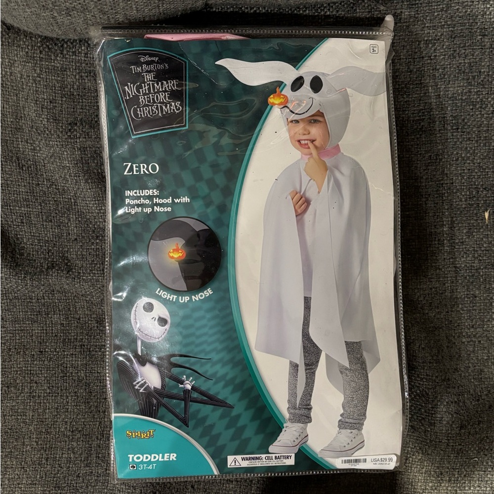 Toddler Zero Costume - The Nightmare Before Christmas 3t-4t